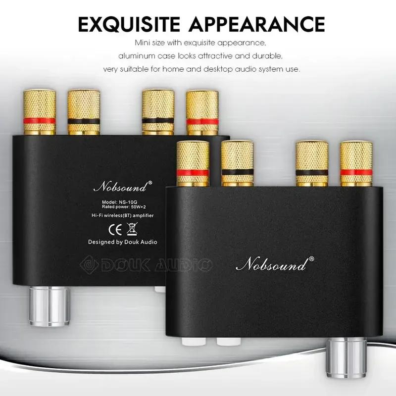 Douk Audio NS-10G Mini Bluetooth 5.0 TPA3116 Digital Power Amplifier HiFi Stereo Audio Amp USB Sound Card 50W*2