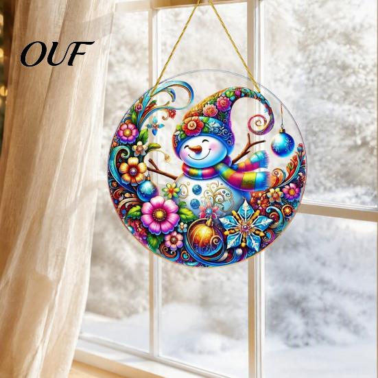 Acrylic Hanging Decorations Christmas Tree Ornaments, Festive Pendants with Lanyard for Ornaments Holiday Party Home Decoration, Indoor Scene