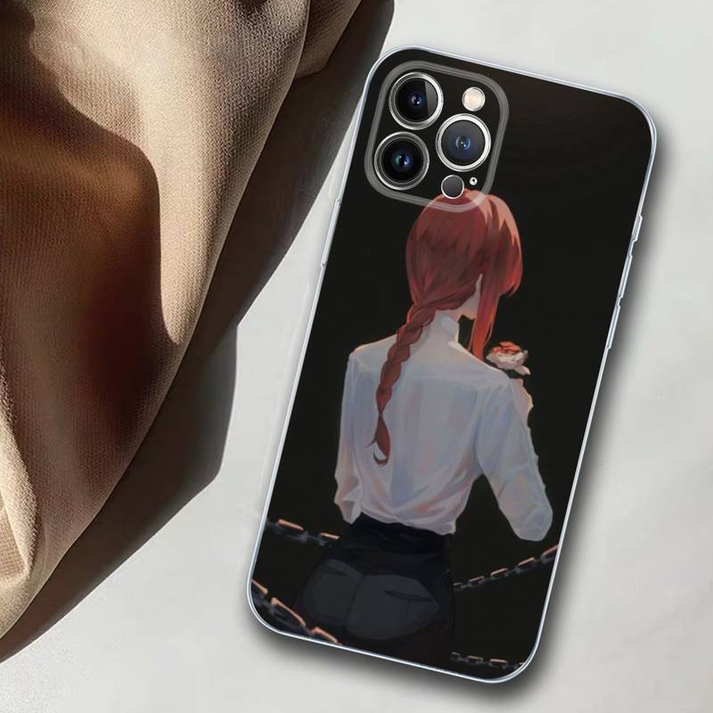 Makima Chainsaw Man манга аниме чехол для телефона мягкий силиконовый чехол для iphone 14 13 12 11 Pro Mini XS MAX 8 7 6 Plus X XS XR чехол