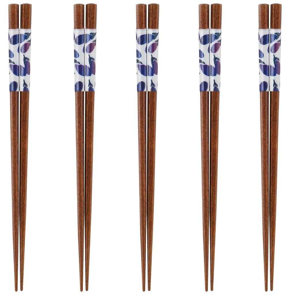 Happy Set of Made of Made In PID6580 J-kitchens Chopsticks, 5, Wood, Japan,