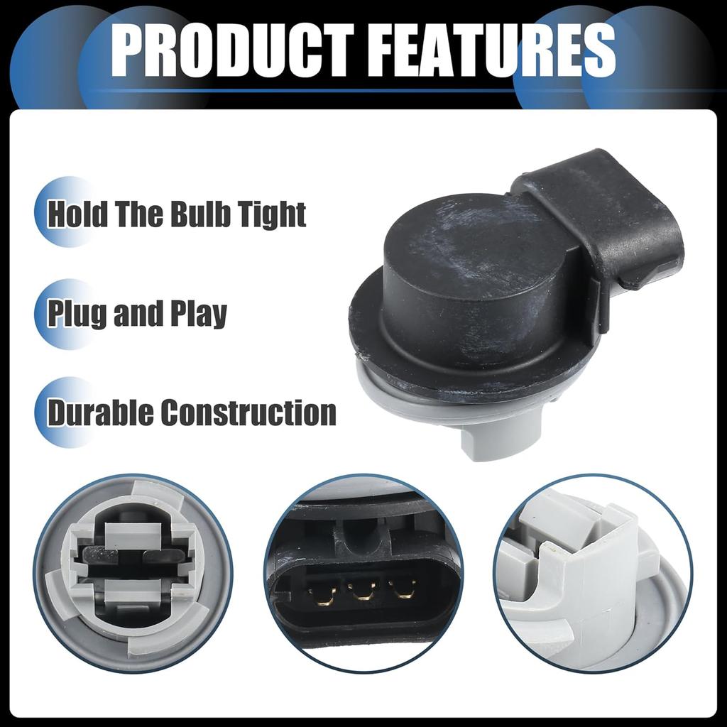 Tail Light Socket, Parking Lamp Connector Assembly No.F1TZ-13411-F/F1TZ13411F for Ford for Mustang Focus F-150 Black, 1 Pc