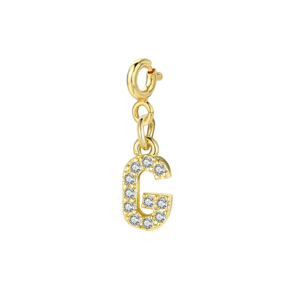 Trendy Gold Color Micro-inserts Zircon Alphabet Charm DIY Making Letter Pendant Necklace Bracelet Accessories Fashion Jewelry