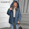 GASMAN Women's Parka 2024 New Fashion Women's Stand Collar Short Slim Casual Hooded Warm Down Jacket 88595
