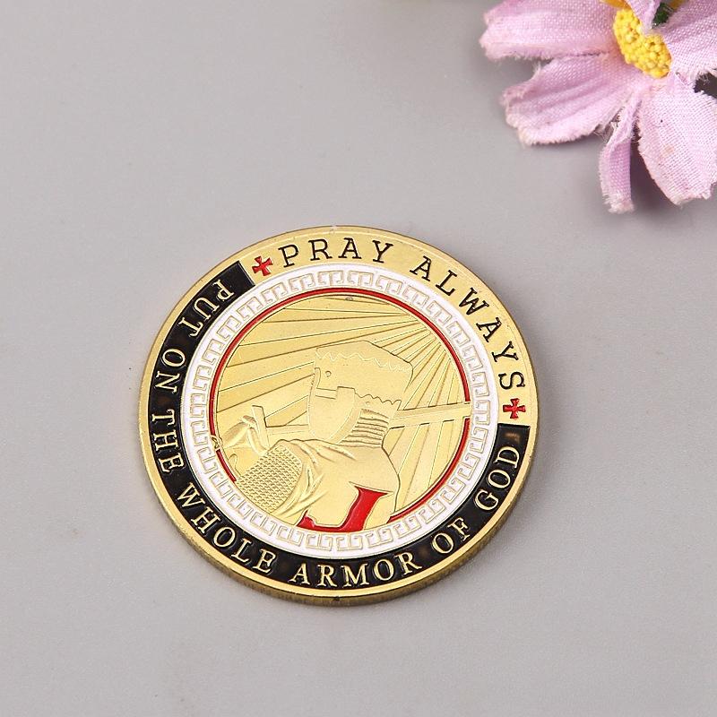 Новые памятные монеты с доспехами бросают вызов монетам с двусторонними окрашенными металлическими значками, Бог;Броневые военные медали.