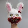 Horror Ghost White Bunny Rabbit Bloody Scary Adult Mask Headgear Halloween Mask Killer Masque