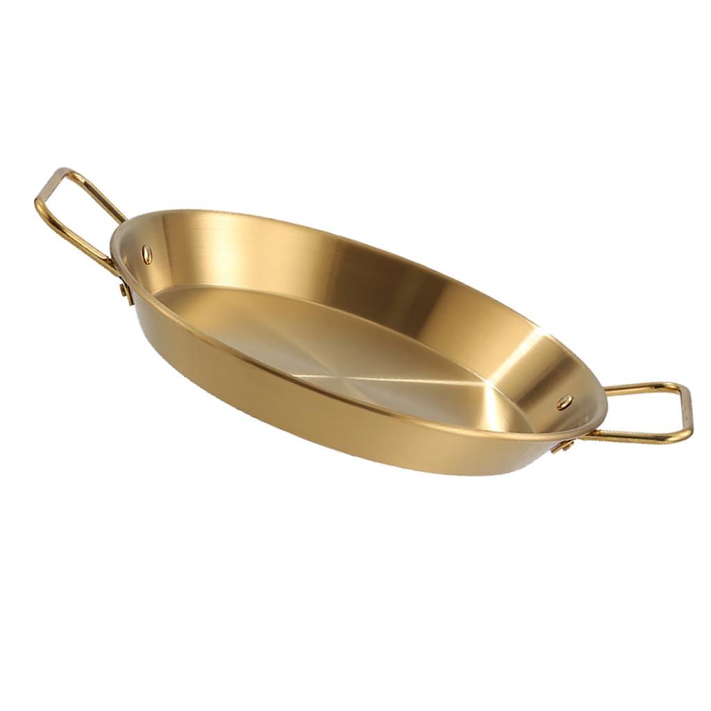 Dual Loop Handle Frying Pans Uniform Heat Transfer Stainless Steel Dual Handle Flat Bottom Skillet F