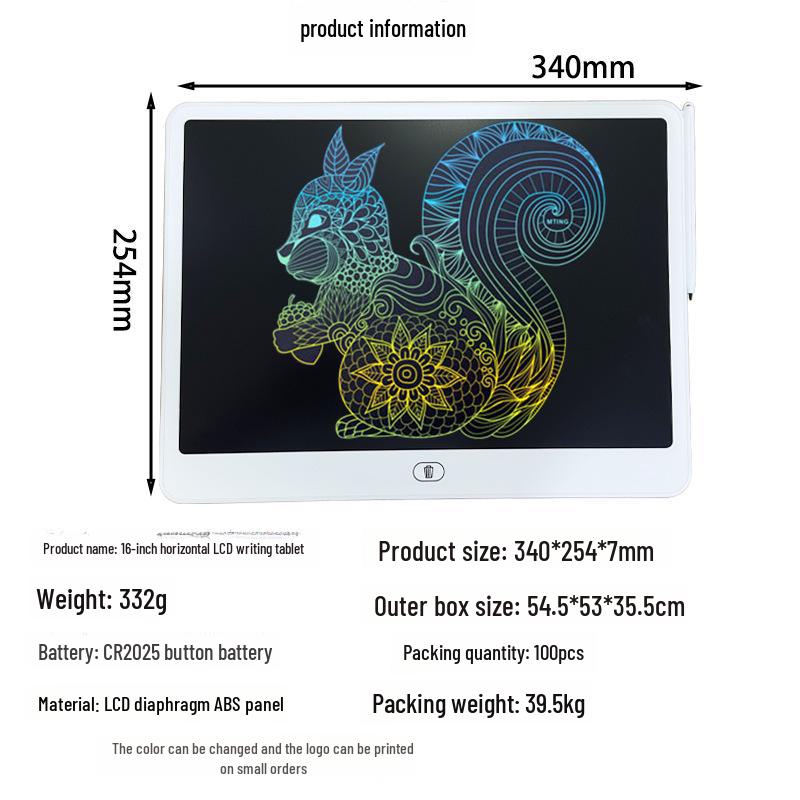 Children's Large LCD Handwriting Tablet with One-Click Clear Feature for Drawing and Writing