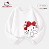 Детская футболка с длинным рукавом Hello Kitty, Весенне-осенний стиль, Белая базовая футболка, Топ из чистого хлопка, Детская весенняя одежда