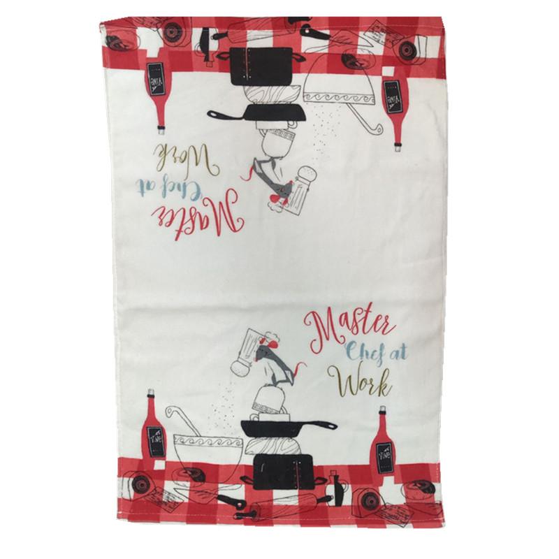 1Pc 41x64cm Thicken Flower Fruit Printed Cotton Kitchen Tea Towel Dish Cleaning Cloth Table Napkins Cooking Tool