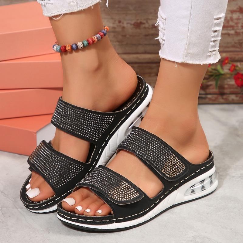 Fashion Womens Wedges Heels Sandal Thick Bottom Casual Shoes Ladies Leisure Summer Sandals Woman Shoes Women Platform Mules Slipper