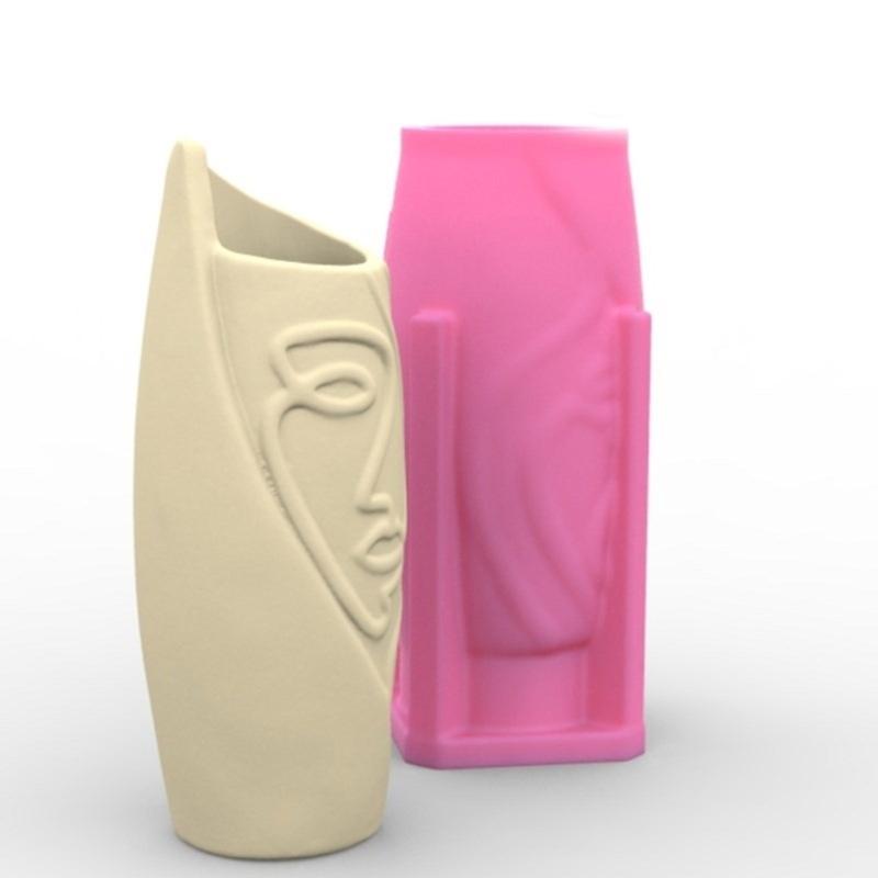 Artistic Half Face Vase Silicone Mold Functional Silicone Mold for Handmade Half Face Succulent Plant Holder Creation