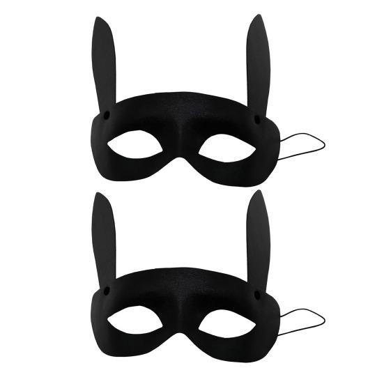2 Pcs Party Masque Black DIY Retro Party Masque Breathable Half