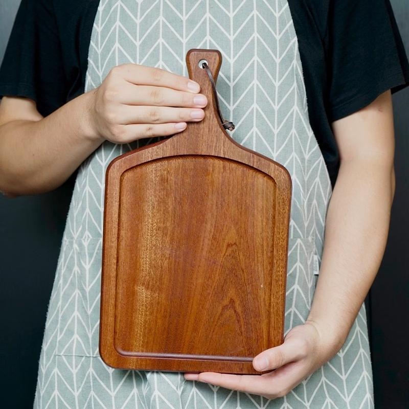 ZISIZ Sapele Wooden Pizza Board Serving Tray
