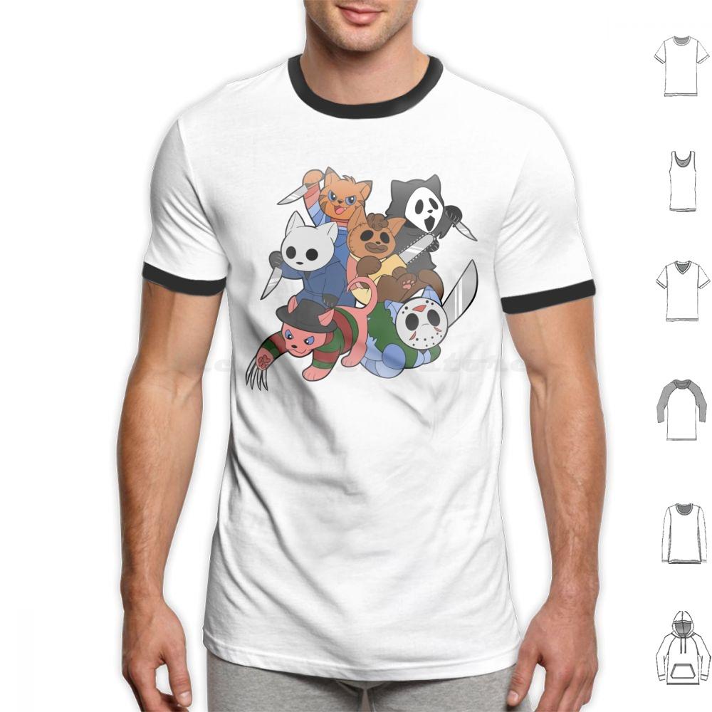 Slasher Kitties Group Of 6 T Shirt Cotton Men Women DIY Print Slashers Slasher Movies Horror Horror Movies Scary Movies