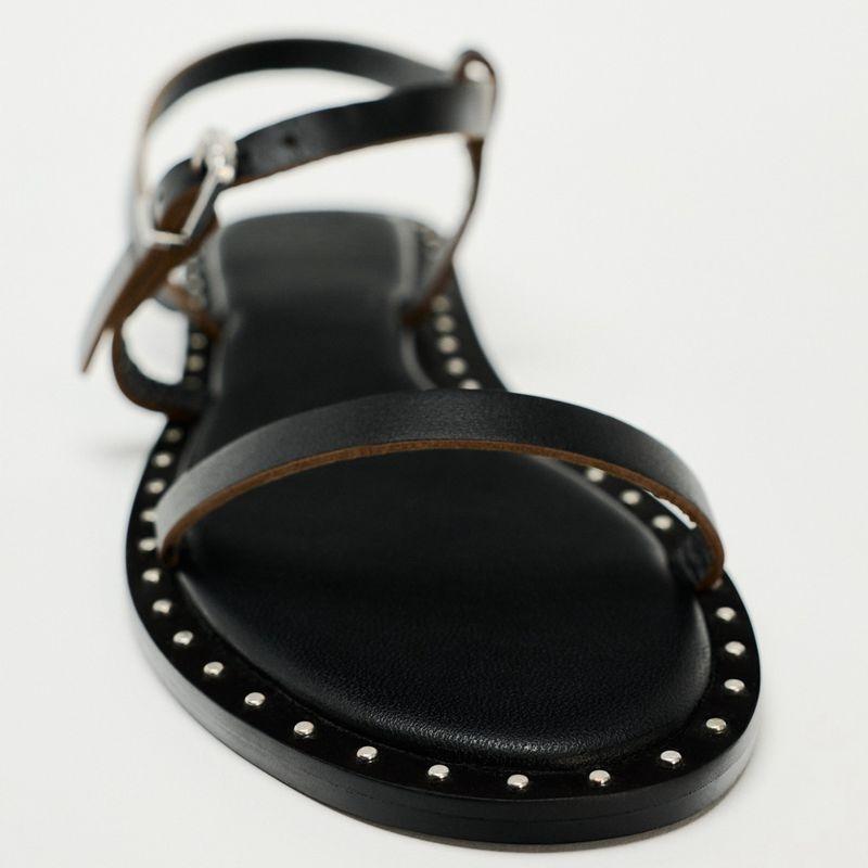 Мода 2025 Новая Мода Женские Балетки-Сандалии с Открытым Носком Летние Кожаные Сандалии Праздничные Повседневные Пляжные Женские Сандалии De Mujer