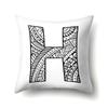 Polyester Pillow Case Pencil Drawing Geometric Decorative Print 26 English Letters Pillow Cushion Cover Simple
