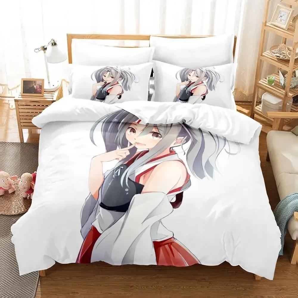 Новое 3D Kawaii Аниме Zuikaku (Канколле) Комплект постельного белья односпальный двуспальный двуспальный двуспальный комплект для взрослых и детей спальня пододеяльник наборы