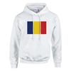 Sweat à capuche - PIXELFORMA - Drapeau de la Roumanie - Белый - Длинные маншки - Col capuche