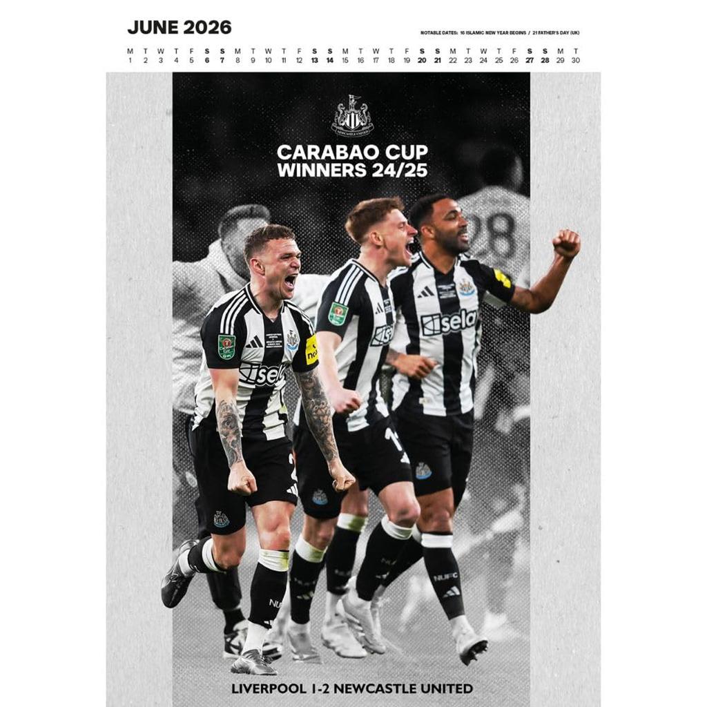 Newcastle United FC 2026 Crest Wall Calendar