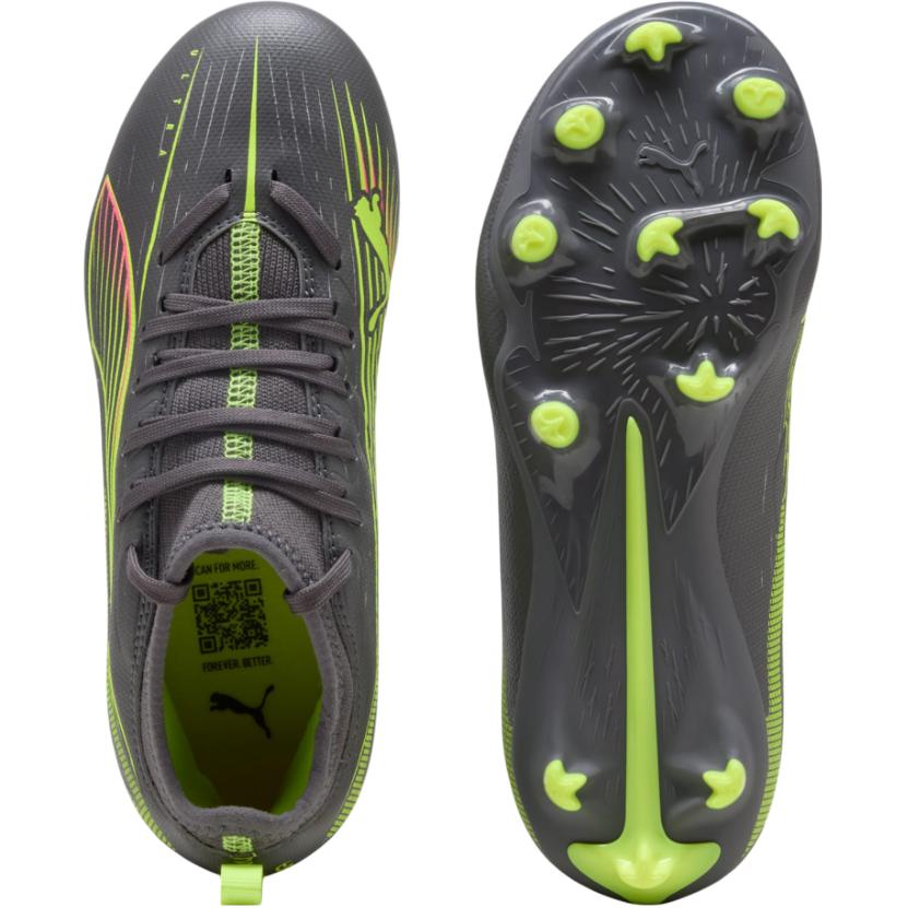 Puma Ultra 5 Match FG/AG Стильные Удобные Прочные Низкие Футбольные Бутсы Детские Футбольные Бутсы Серебристо-Желтые 108167-03