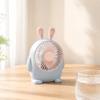 Rechargeable Desktop Fan with Cute Rabbit Shape Small Portable USB Powered Personal Cooling Fan for Office Home Travel Use