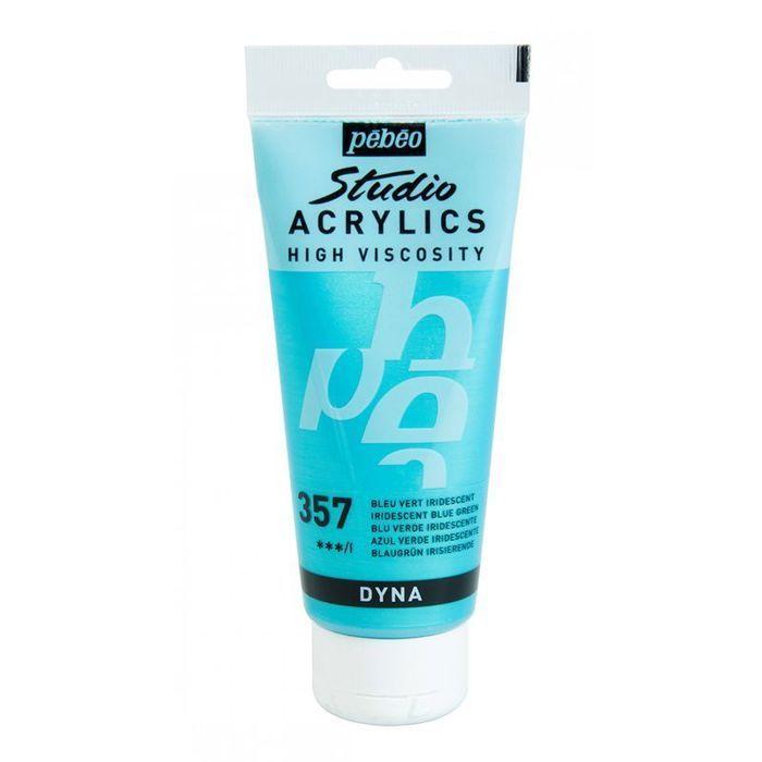 Acrylic Paint - Pébéo - Studio - Iridescent Blue Green - 100 Ml - Glossy