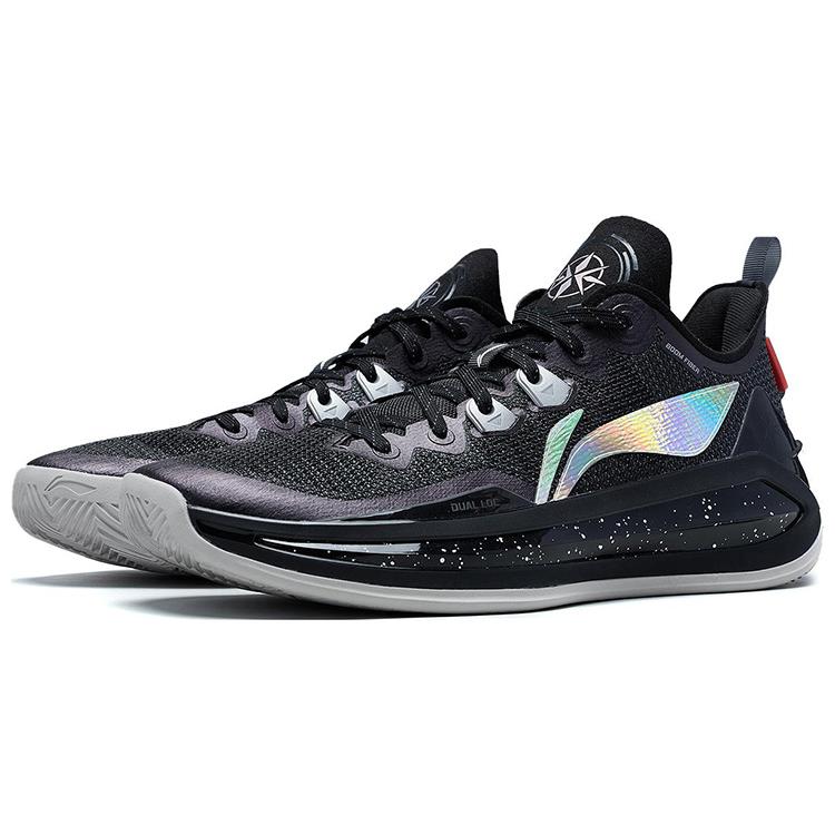 Li Ning Liren 3 V2 Низкие баскетбольные кроссовки с амортизацией Obsidian Мужские Ночной Черный ABAT057-7