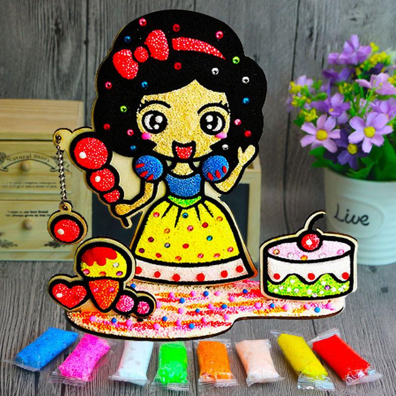 3D Wood Snowflake Clay Painting Children DIY Creative Colorful Mud Painting Board Art Painting Tool Child