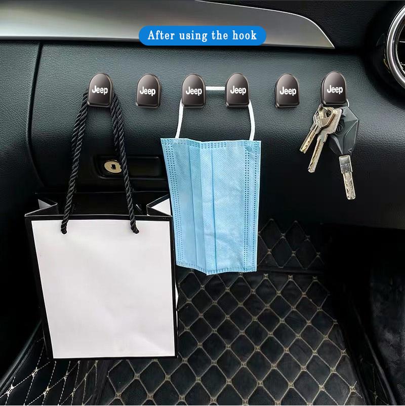 For Jeep 2Pcs Car Seat Back Hooks Portable Storage Holder Accessories For Jeep Grand Cherokee Wrangler JK Gladiator Compass R