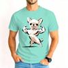 Cartoon Gym Chihuahua Tshirt Unisex Humor Dog Lover Graphic Tee Casual Short Sleeve Streetwear Tshirts