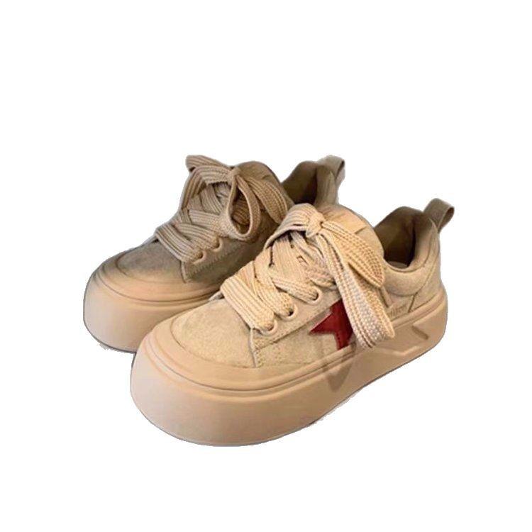 Популярные нишевые ретро туфли на толстой подошве с утолщением для женщин, весна 2025, новые студенческие универсальные спортивные туфли для моральной подготовки