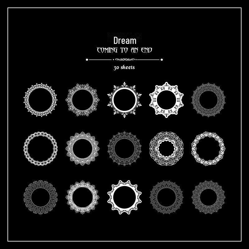 Декоративные наклейки из ПЭТ с кружевным узором для самостоятельного изготовления коллажей и справочников