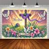 VIKAMA Easter Banner for Indoor  Outdoor Party Event Wall Background Home Garden Decoration Photography Background