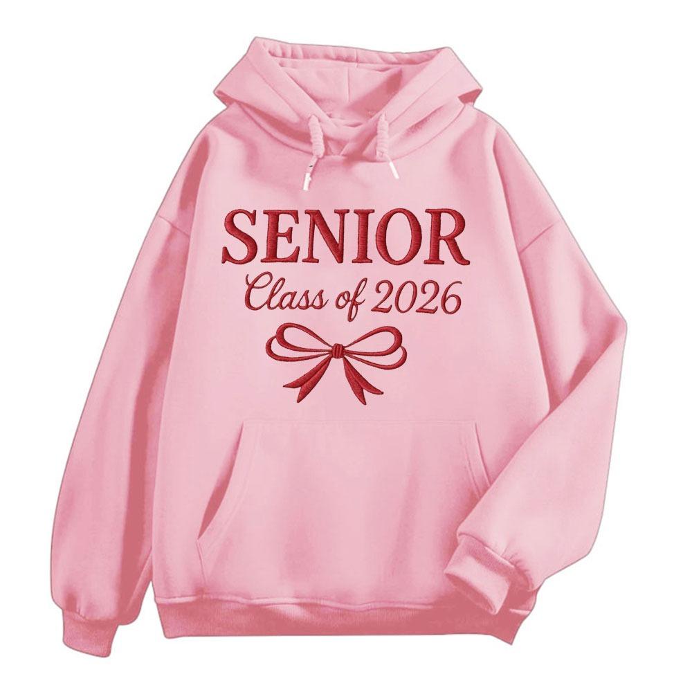 Senior Sweatshirt Grad Gift Class of 2026 Hoodie Graduation Gifts for Her Personalized Senior Gift Drop Shoulder Tracksuit