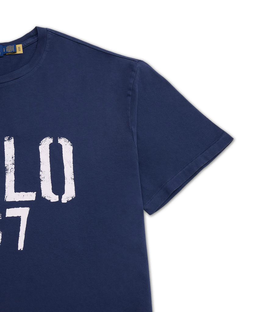 POLO RALPH LAUREN Классический крой Хлопковая футболка с графическим принтом - Синяя