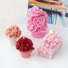 3D Flower Pot Rose Lily Tulip Bouquet Candle Silicone Mold DIY Aromatherapy Plaster Resin Molds Wedding Decor Valentine Day Gift