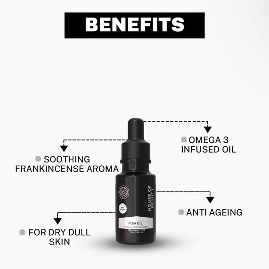 HOUSE OF BEAUTY Сыворотка из рыбьего и арганового масла с первой в Индии сывороткой с омега-3 для сухого типа кожи, придающей коже здоровый вид (Размер: 10мл)