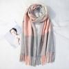 Soft Classic Plaid Scarf Wool Long Neckscarf with Tassel Soft Knitted Wool Scarf  Outdoor