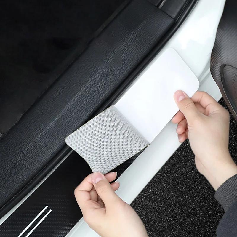 FPY1  5Pcs Carbon Fiber Car Threshold Scratch Protection Sticker For Honda Civic FIT CRV Accord CRZ CRX Jazz HRV Stepwgn Insight Pilot