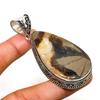 Septerian Stone Gemstone Handmade 925 Silver Plated Jewelry Pendant 2.65"