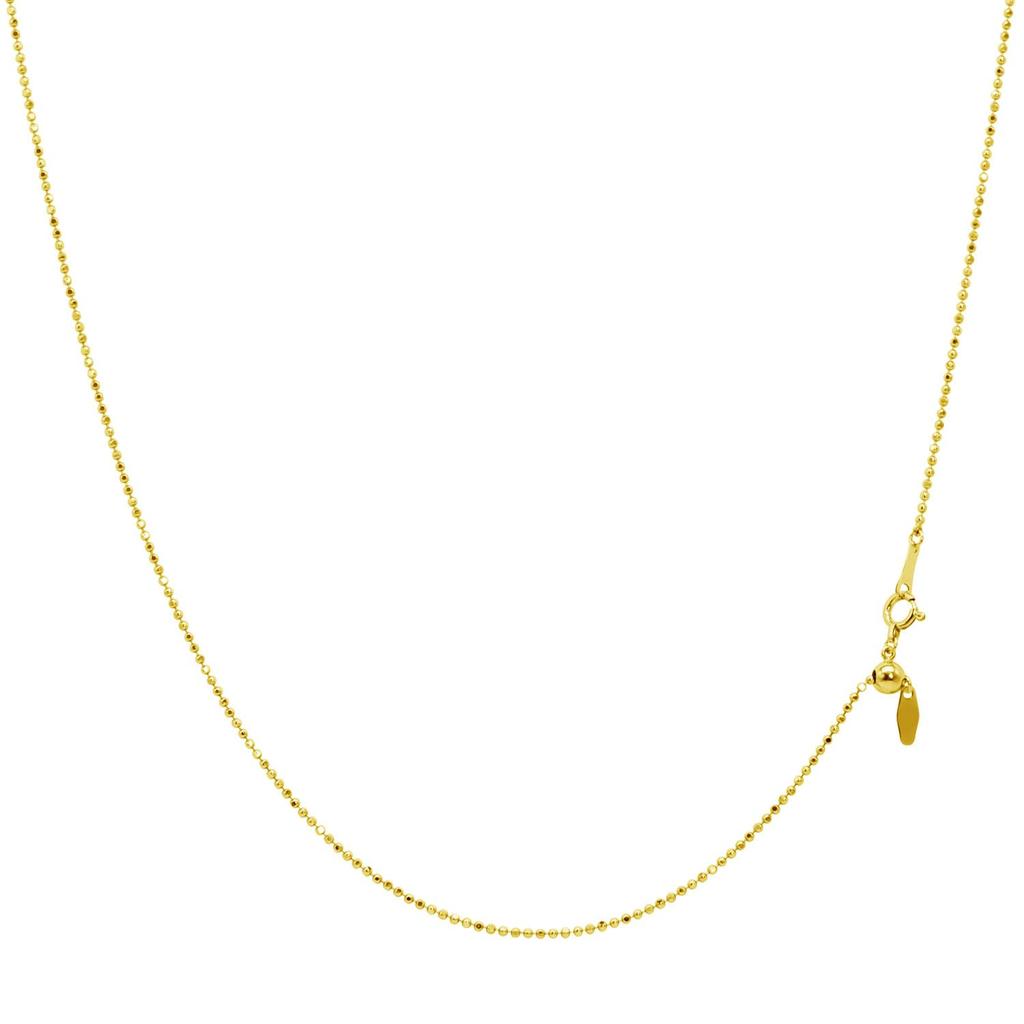 Gold Chain Necklace 18K K18 Cut Ball Width 3g Maximum 45cm Length Adjustable [Lara Christie] 1.2mm Approx. Lc97-0012