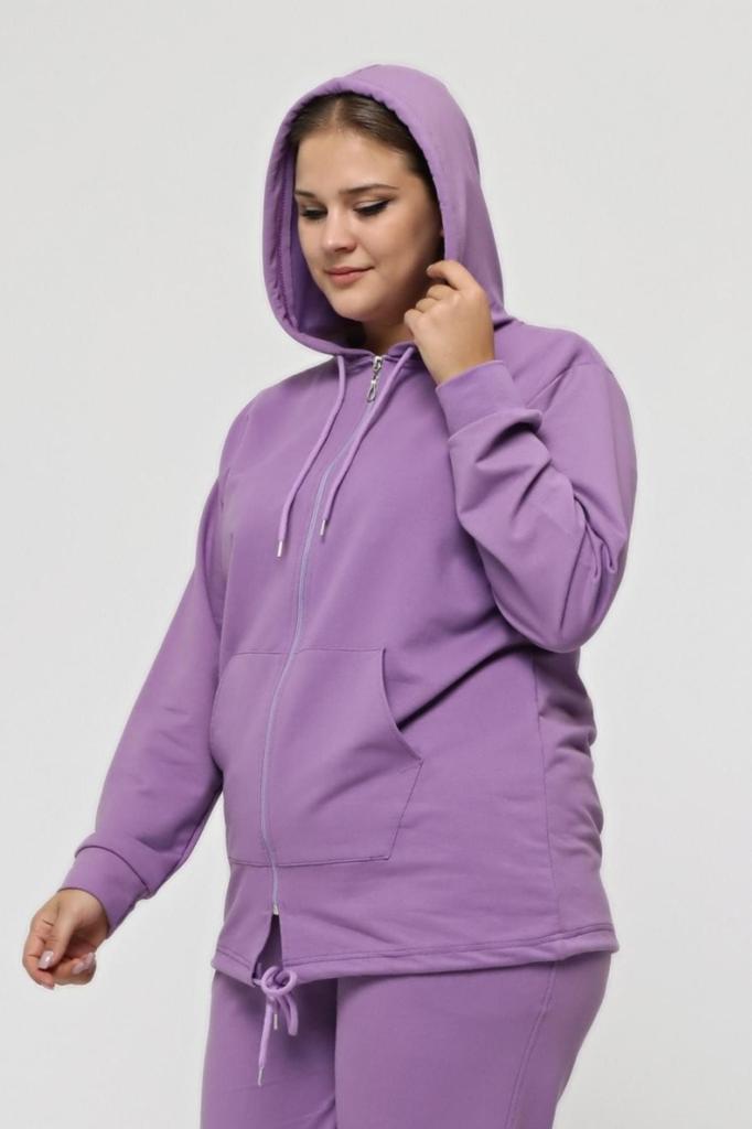 Женский стиль, толстовка большого размера, большой размер, модель на молнии с капюшоном, 2 кармана, длинный зеленый Спортивный и повседневный свитшот зеленого цвета