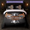 Harley-Davidson Print 3Pcs Duvet Cover Set 1 Duvet Cover and 2 Pillowcases Soft Bed Linen For Household Bedroom