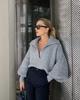 European & American Cross-Border Autumn/Winter Lantern Sleeve Loose Pullover Sweater for Women - Short Style