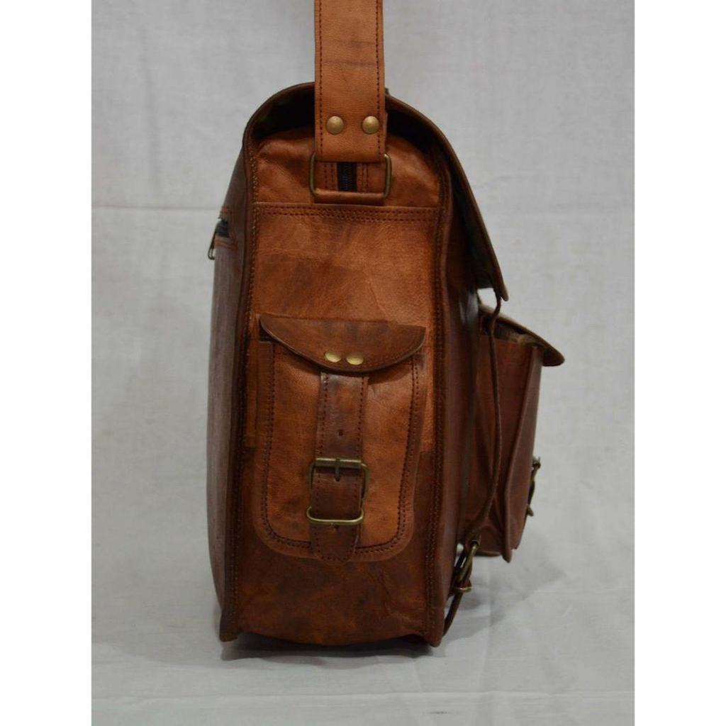 Сумка унисекс ручной работы, винтажная сумка из натуральной кожи, деловая сумка для ноутбука, сумка ручной работы с плечевым ремнем, офисная школьная дорожная сумка-мессенджер