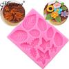 Maple Rose Leaf Cake Border Silicone Molds Christmas Cupcake Fondant Cake Decorating Tools