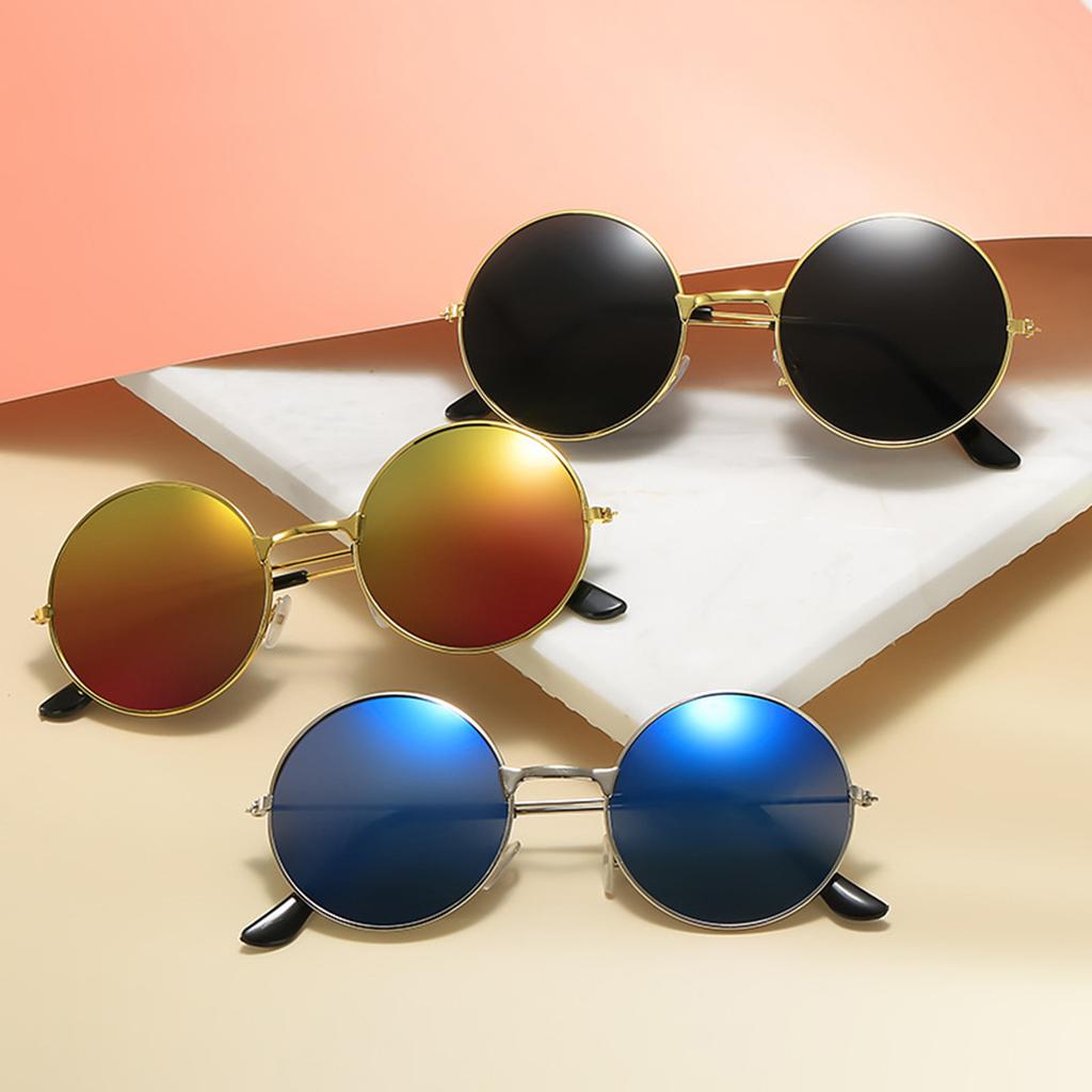 Fashion Children's Round Frame Sunglasses Male Baby Color Film Reflective Round Prince Glasses Trendy Female Child Sunglasses