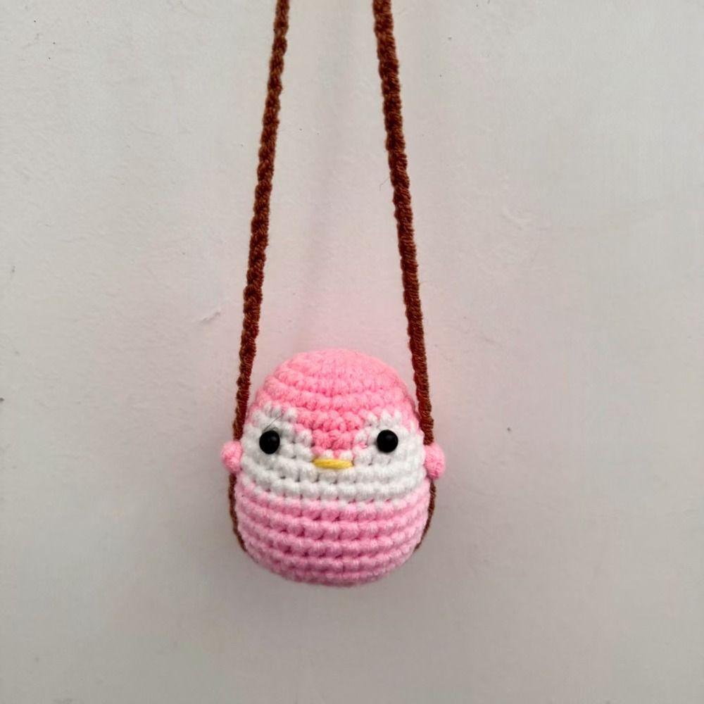 Duck Chick Knitted Hanging Decor Handmade Car Decoration Mini Knitting Ornament Car Accessories