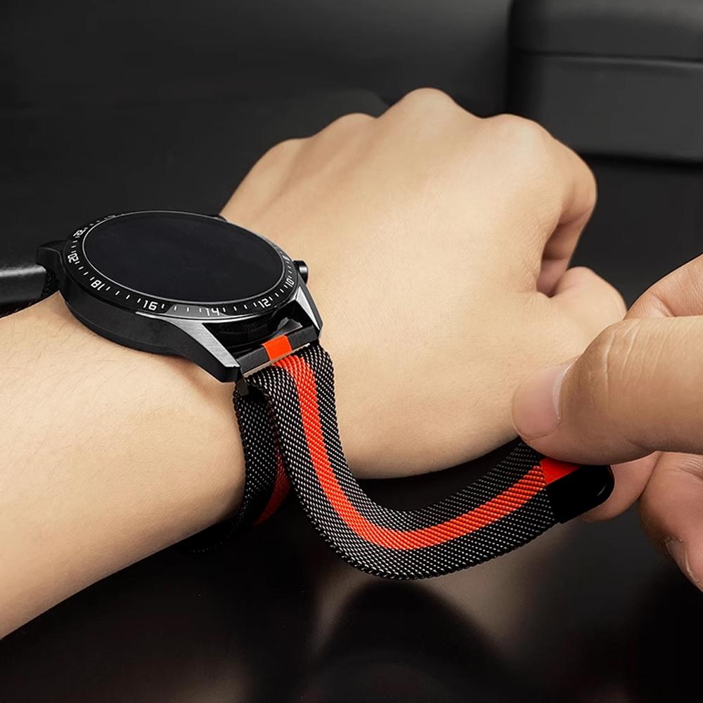 20 мм 22 мм Магнитный миланский ремешок для Amazfit Active 2/GTS 4 3 mini/GTR 47 мм Металлический браслет для Amazfit Balance 2 1/Bip 6 Ремень