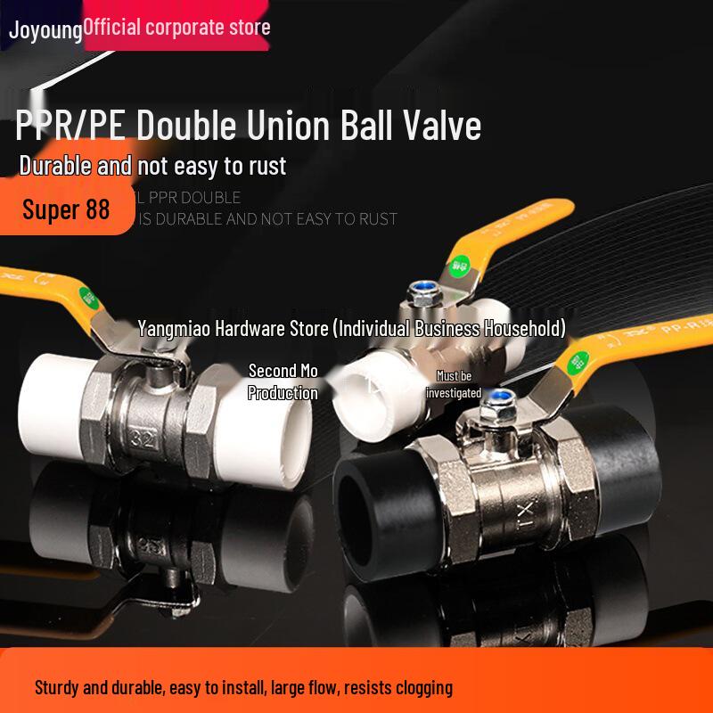 4-Point Double Union 20PPR Stainless Steel Ball Valve for Household Water Pipe Fittings